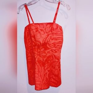 Women's Vintage CC Fashions Honolulu Hawaii Fitted Floral Tank Top.